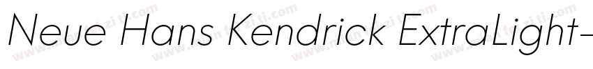 Neue Hans Kendrick ExtraLight字体转换